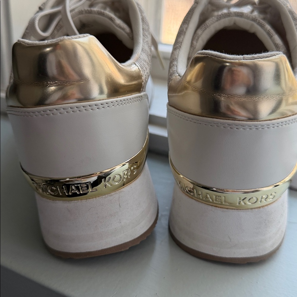 Michael Michael Kors Raina Trainer Sneaker cream gold logo - Picture 9 of 10